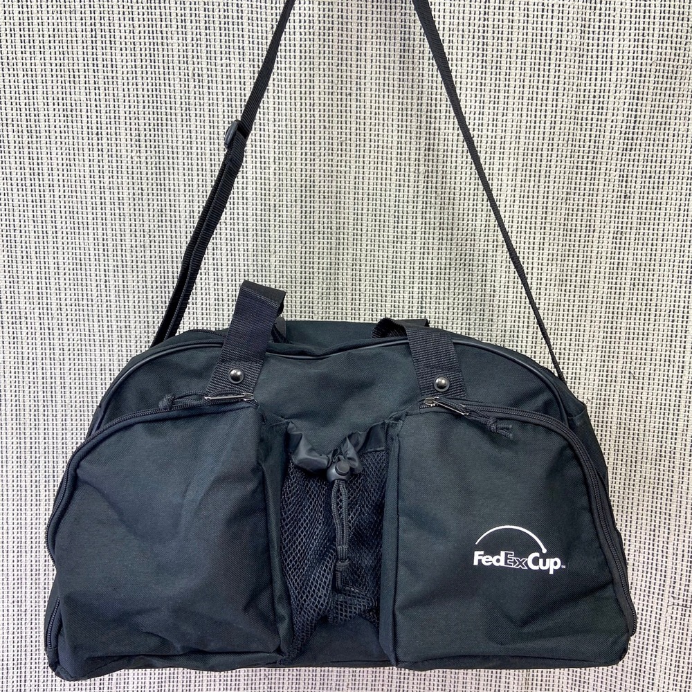 Gemline FedEx Cup Black Duffle Bag‎ Gym Travel Carry On Shoulder Strap Tote